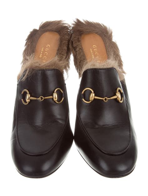 gucci princetown fur brown|princetown Gucci mules.